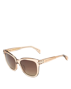 Shop Rag & Bone Safilo Cat Eye Sunglasses, 55mm In Beige/brown Gradient