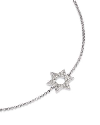 Diamond Star of David Chain Bracelet in 14K Gold, 0.14 tcw