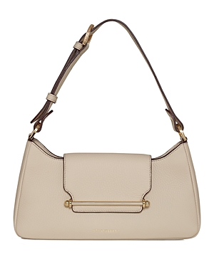 Shop Strathberry Multrees Omni Leather Hobo Bag In Oat/gold