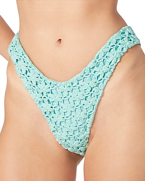 Shop Capittana Savanah Crochet Bikini Bottom In Blue