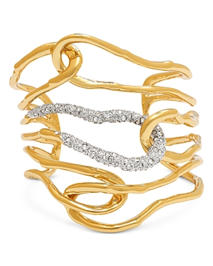 Shop Alexis Bittar Solanales Large Twisted Cuff Bracelet In Gold