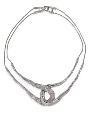 Alexis Bittar Solanales Crystal Interlock Necklace, 16 In Silver