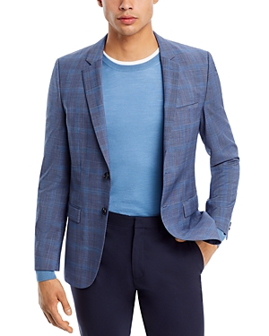 Hugo Arti Tonal Plaid Extra Slim Fit Sport Coat In Bright Blue