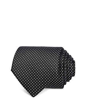 Shop The Men's Store At Bloomingdale's Micro Dot Classic Tie 100% Exclusive In Black/white