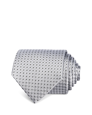 Shop The Men's Store At Bloomingdale's Micro Dot Classic Tie 100% Exclusive In Silver