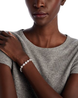 Diamond Mixed-Shape Mosaic Diamond Bracelet Tennis Bracelet in 14K White Gold, 4.0 tcw