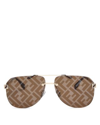 Fendi Sky Mirrored Pilot Sunglasses, 61mm