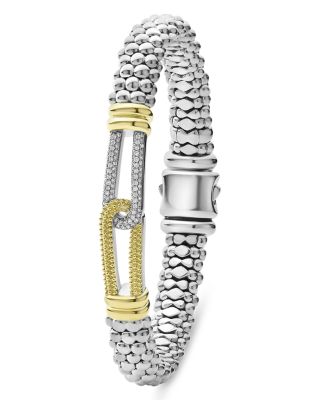 18K Yellow Gold & Sterling Silver Caviar Lux Diamond Loop Caviar Clip Bracelet - Exclusive