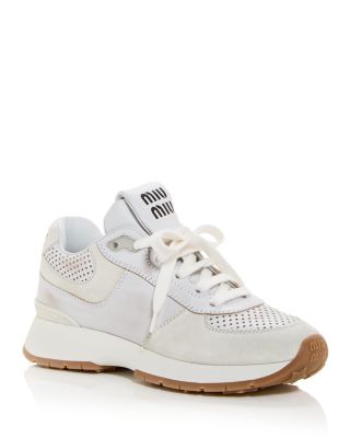 Miu Miu Women s Perforated Low Top Sneakers Bloomingdale s