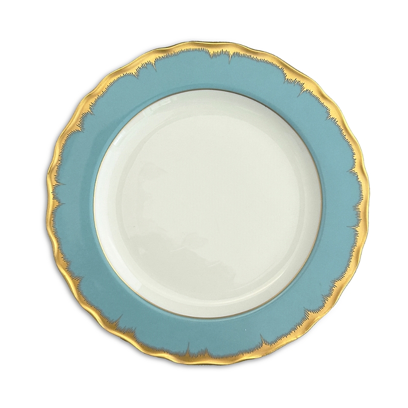 Mottahedeh Chelsea Feather Turquoise Bread And Butter Plate In Turquoise