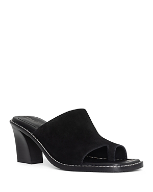 Shop Donald Pliner Women's Suede Toe Loop Slide Sandals In Black