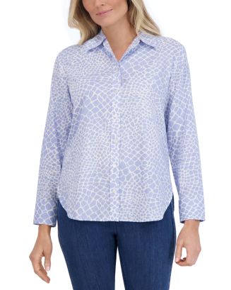 Foxcroft Meghan Giraffe Print Shirt Bloomingdale's