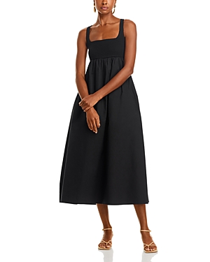 English Factory Tie Back Knit Maxi Dress In Black