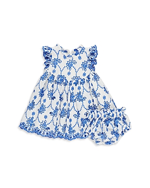 Shop Pink Chicken Girls' Cynthia Ruffle Eyelet Dress & Bloomers Set - Baby In Blue Eyelet