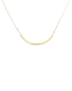 Moon & Meadow 14K Yellow Gold Heart Curved Bar Necklace, 18