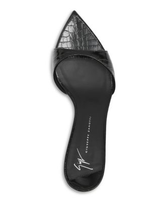 Women's Intriigo Croc Embossed High Heel Slide Sandals  