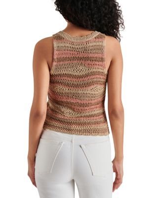 Hannah Striped Crochet Sleeveless Sweater