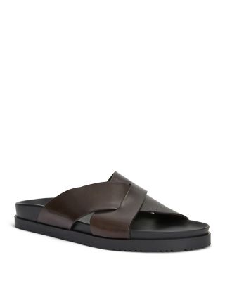 Men's Bologna Double Strap Woven Slip On Slide Sandals 