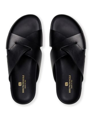 Men's Bologna Double Strap Woven Slip On Slide Sandals 