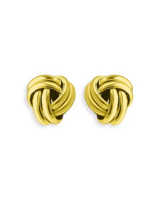 Aqua Love Knot Stud Earrings in 18K Gold Plated Sterling Silver - Exclusive
