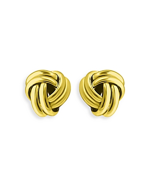 Aqua Love Knot Stud Earrings in 18K Gold Plated Sterling Silver - 100% Exclusive
