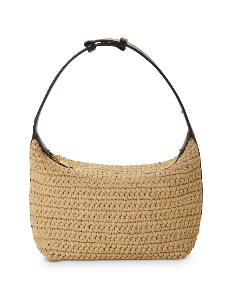 Bottega Veneta Mini Wallace Raffia Shoulder Bag in Natural/Fondant/Gold