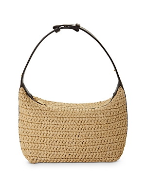 Shop Bottega Veneta Mini Wallace Raffia Shoulder Bag In Natural/fondant/gold