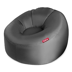 Shop Fatboy Lamzac O Inflatable Round Arm Chair In Steel Gray