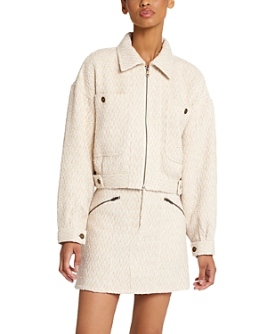 Joie Osma Zip Front Jacket In Creme Brulee