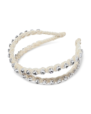 Lele Sadoughi Rhinestone Double Row Headband In Ivory