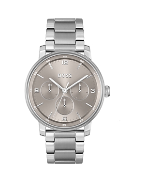 Shop Hugo Boss Contender Watch, 44mm In Gray/silver