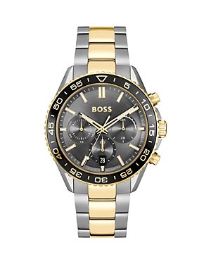 Hugo Boss Boss Runner Chronograph Bracelet Watch, 45mm In Gray/two-tone
