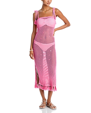 Shop Cinq À Sept Cinq A Sept Sequin Kerry Cover Up Dress In Neon Pink