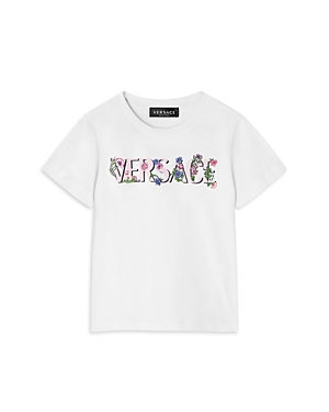 Shop Versace Girls' Logo Tee - Little Kid In White+multi