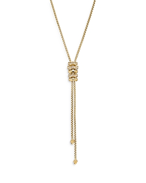 Stax Zig Zag Y Necklace in 18K Yellow Gold with Diamonds