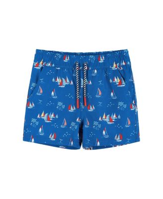 Andy & Evan - Boys' Sailboat Print Boardshorts - Little Kid, Big Kid