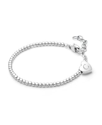 Tiny Blessings Girls' Sterling Silver Dainty Heart & Engraved Initial 5.25 Bracelet - Baby, Little Kid