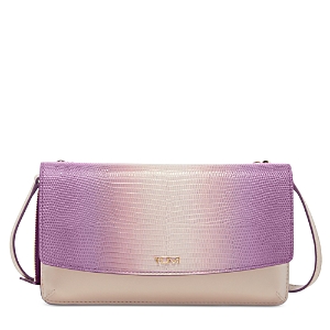 Shop Tumi Belden Leather Wallet Crossbody Bag In Moonlight/purple Ombre