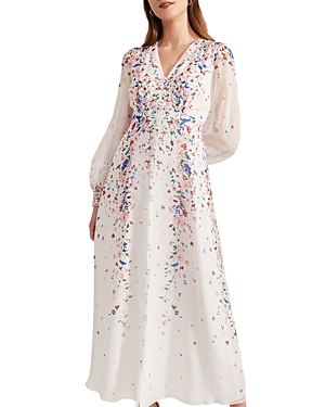 Shop Hobbs London Asher Silk Maxi Dress In Ivory Multi