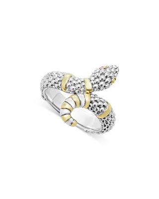 LAGOS - 18K Yellow Gold & Sterling Silver Rare Wonders Caviar Bead Snake Ring