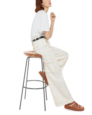 Wide Leg Cargo Jeans in White