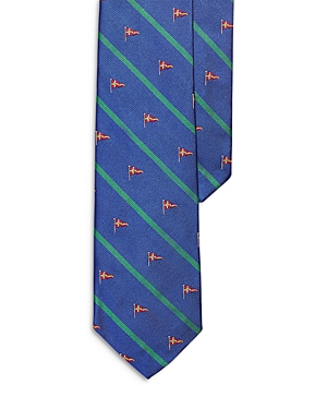 Polo Ralph Lauren Pine Patterned Linen Tie In Blue