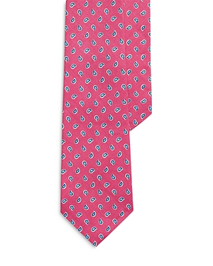 Shop Polo Ralph Lauren Pine Patterned Linen Tie In Pink