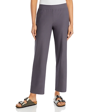 Shop Eileen Fisher Straight Leg Ankle Pants In Meteor