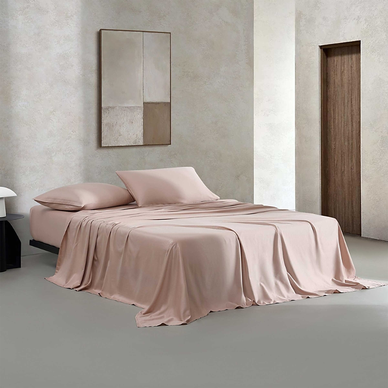 Calvin Klein Organic Earth Cotton Sateen Sheet Set In Light Pink