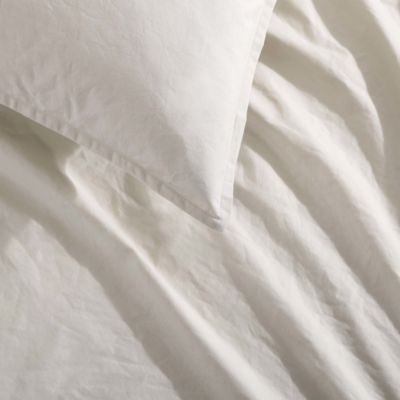 Washed Percale Cotton 3 Piece Duvet Cover Set, Queen