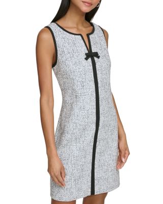 Speckled Bow Front Sheath Dress