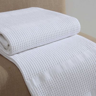 Waffle Stripe Cotton Blanket, King