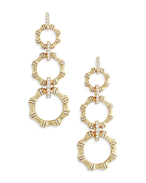 Shop Anabel Aram Sculpted Bamboo Chain Earrings In 18k Gold Plated