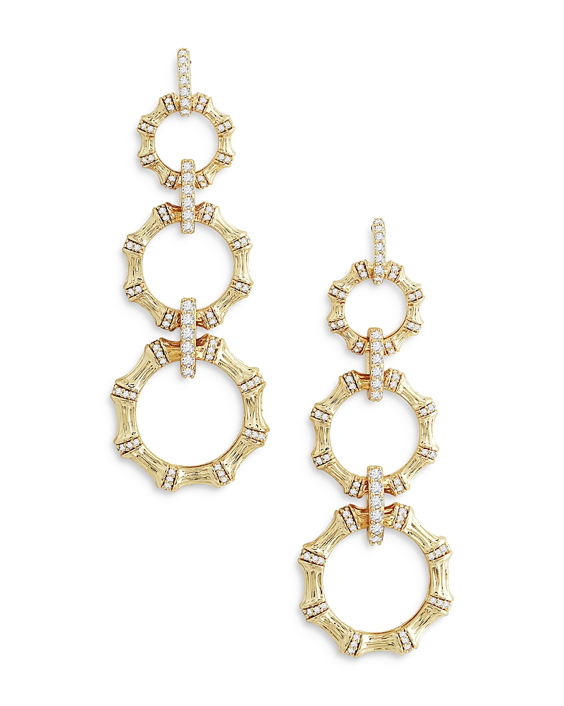 Anabel Aram Sculpted Bamboo Chain Earrings in 18K Gold Plated